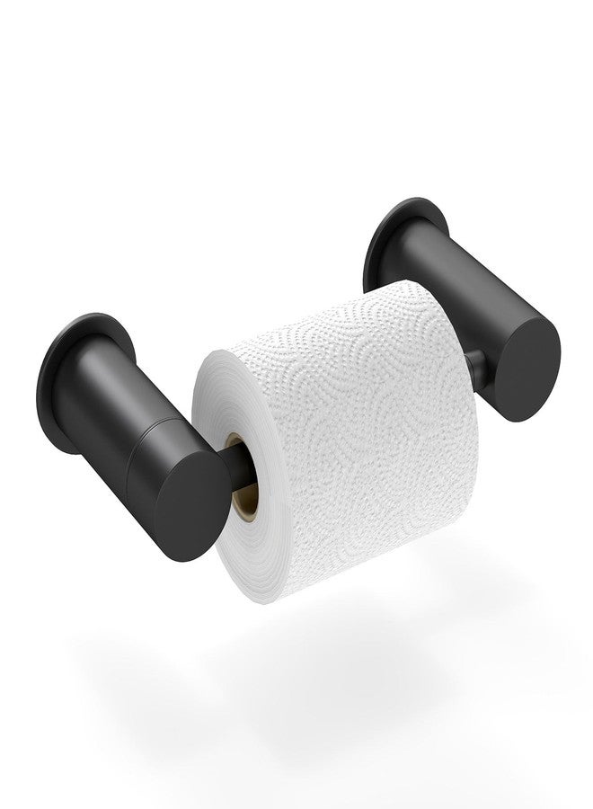 YUMORE Toilet Paper Holder Wall Mounted, Springless Pivoting Bathroom Tissue Holder, Easy One-Hand Reload No Spring Needed, Matte Black Modern Bathroom Hardware Accessories - Image 4