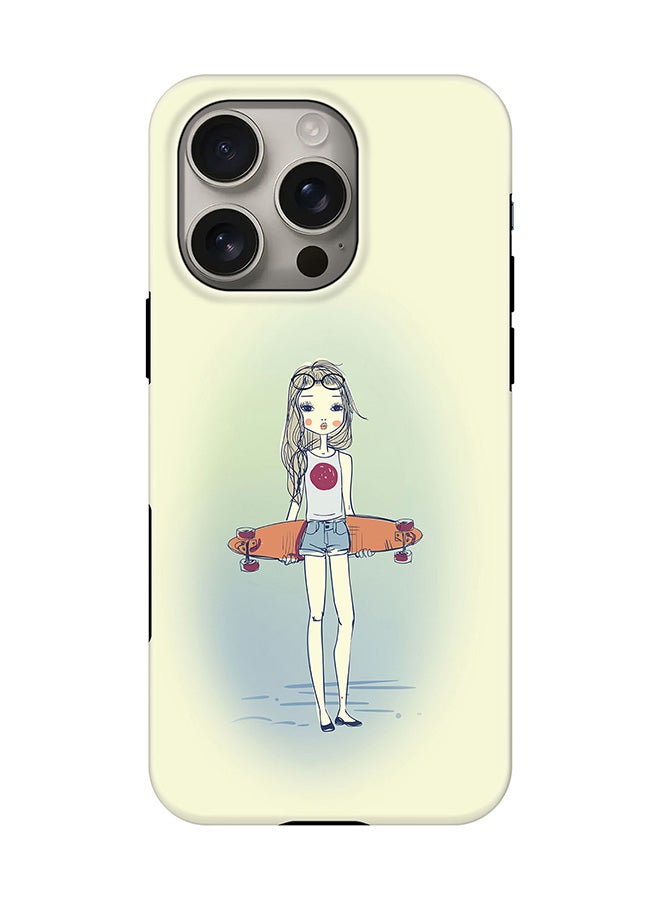 Stylizedd Tough Pro Magnetic Case for iPhone 16 Pro, Dual Layer hybrid PC + TPU Mobile Cover Matte - Skater Girl - Image 1