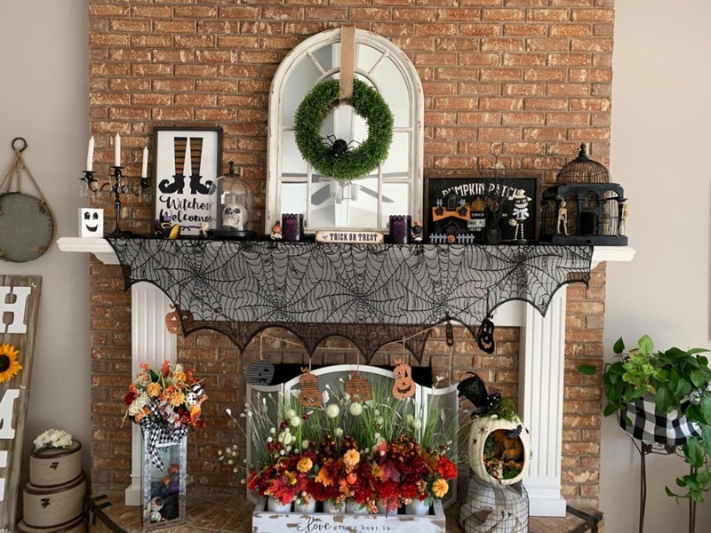 BCOOL Halloween Table Runners Lace 2 Packs Black Spider Web Linens Polyester Gathering Gothic Festival Fabric Decoration 18x72inch - Image 3