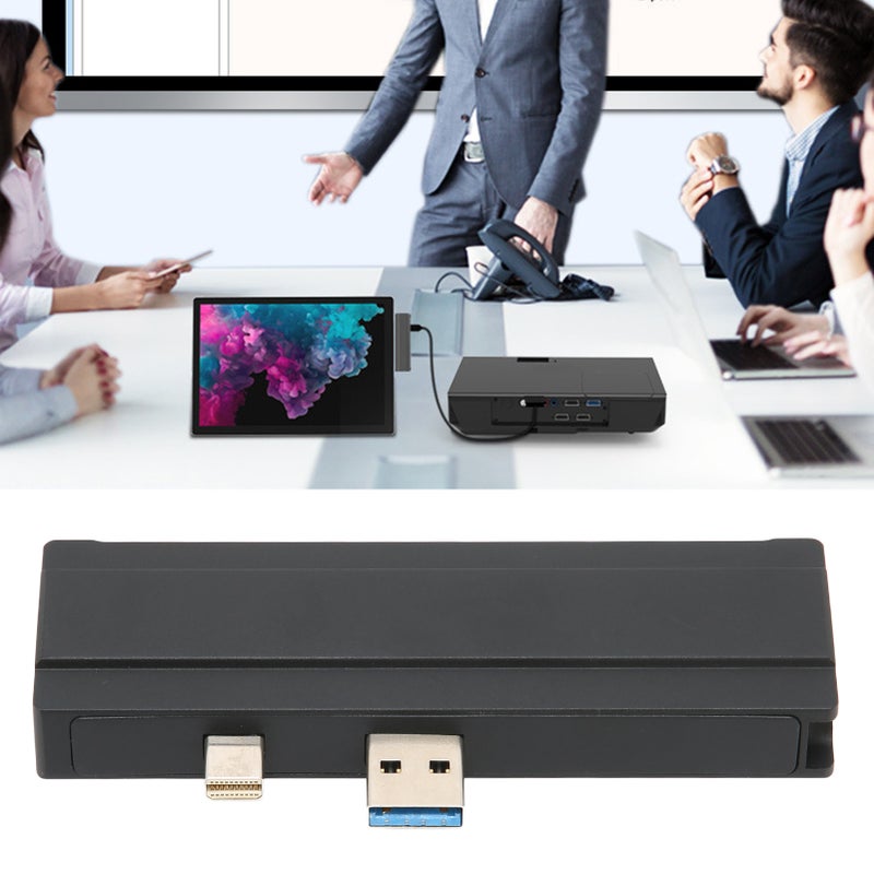 For Surface Dock 5 in 1 5 Gbps Memory Card Reader 4K Resolution Aluminum Shell Hot Swap USB3.0 Hub for Win10 for Win XPBlack - Image 4