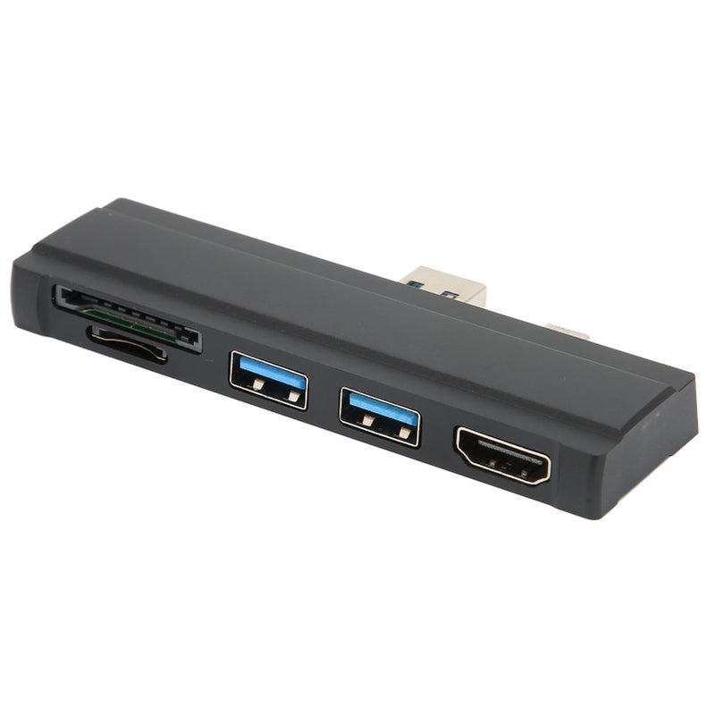 For Surface Dock 5 in 1 5 Gbps Memory Card Reader 4K Resolution Aluminum Shell Hot Swap USB3.0 Hub for Win10 for Win XPBlack - Image 2