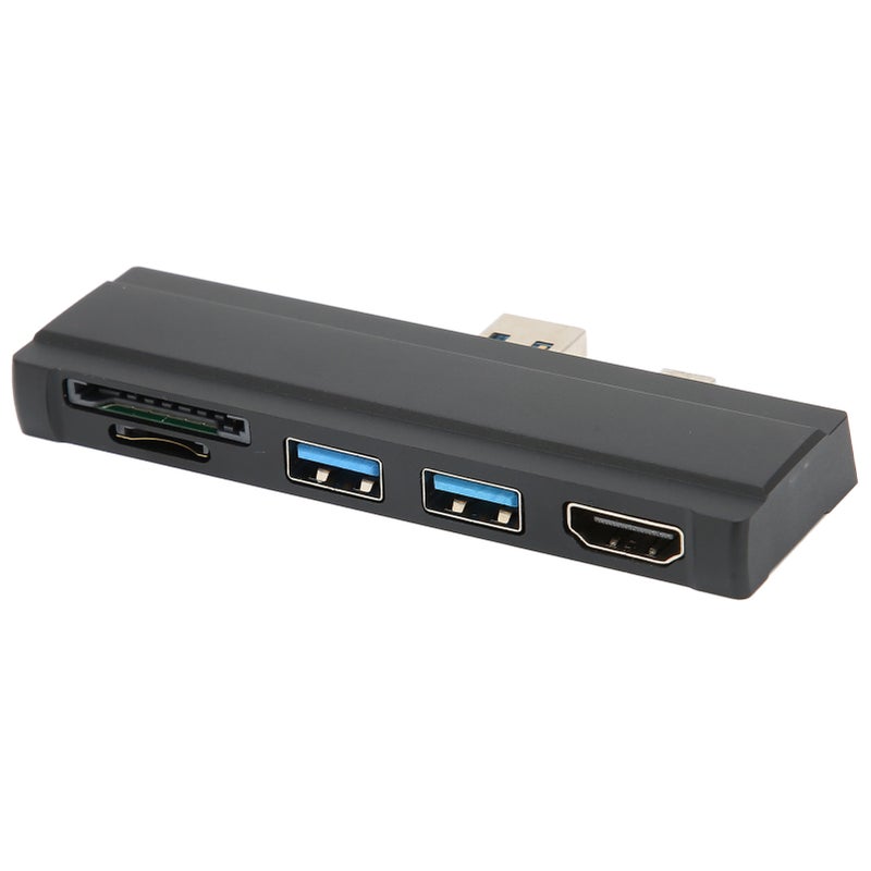For Surface Dock 5 in 1 5 Gbps Memory Card Reader 4K Resolution Aluminum Shell Hot Swap USB3.0 Hub for Win10 for Win XPBlack - Image 5