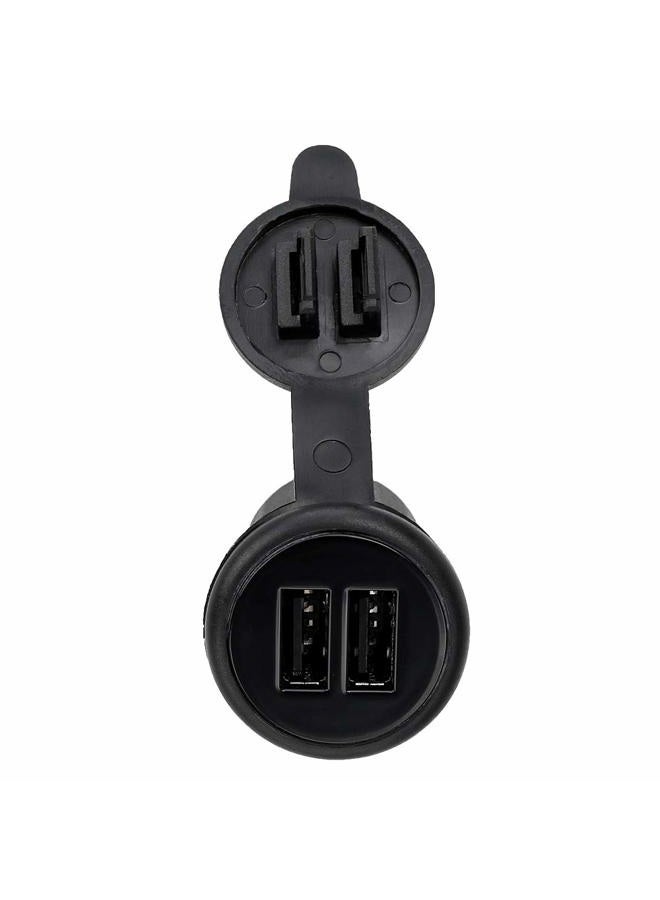 DAMAVO 2 Ports Dual Car USB Port 2.0 Male to Female USB Cable AUX Flush Mount, YM1240 Car Mount Extension Cable with Buckle for Car Truck Boat Motorcycle Dashboard Panel - Image 3