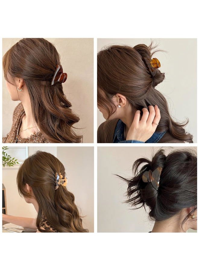 Fsmiling Womens Hair Clips Medium Claw Clips Tortoise Hair Jaw Clips Celluloid Hair Claw Clamps Acetate Hair Clip 3 Pack,Tortoise Shell/Tokyo/Burgundy - Image 2