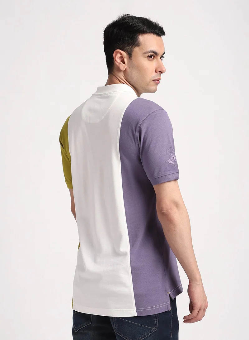 BEVERLY HILLS POLO CLUB Logo Colorblock Polo