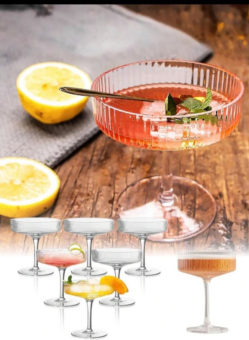 A set of 6 glass cups with a base for juice and all drinks - Image 1