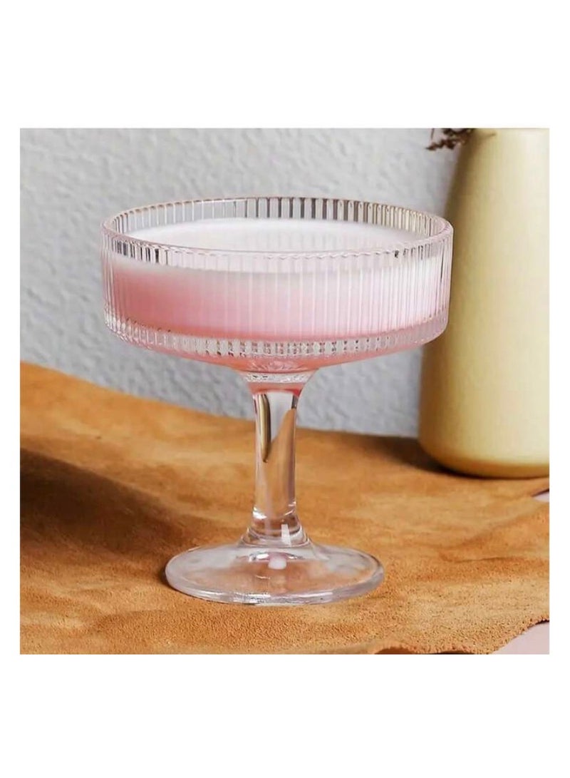 A set of 6 glass cups with a base for juice and all drinks - Image 2