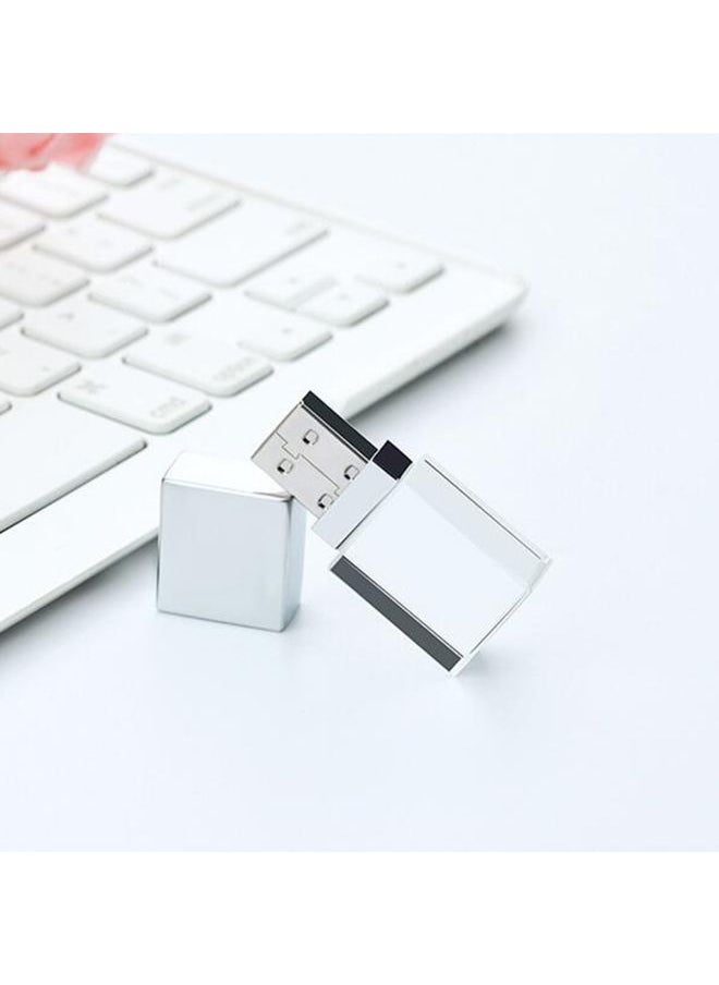 BURAQ Crystal Flash Light Emitting USB 2.0 Flash Drive Car Music USB Flash Drive, Capacity:8GB(White)  - Image 2
