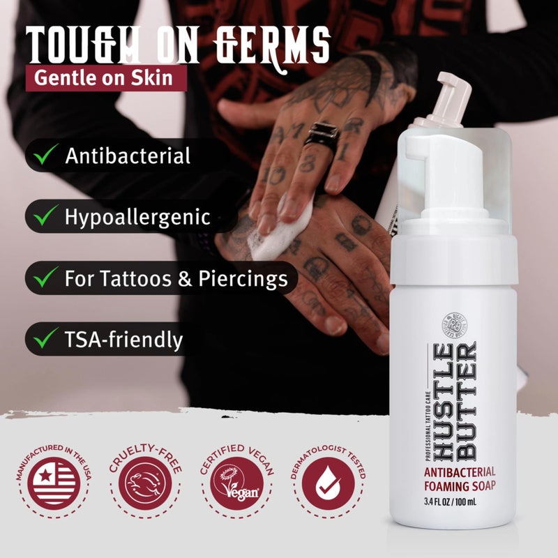hustle butter deluxe Hustle Butter Tattoo Aftercare Kit - Tattoo Balm, Antibacterial Soap, and Aftercare Wrap - TSA-Friendly Balm & Soap - Easy Removal, Mess-Free Wrap - Image 5