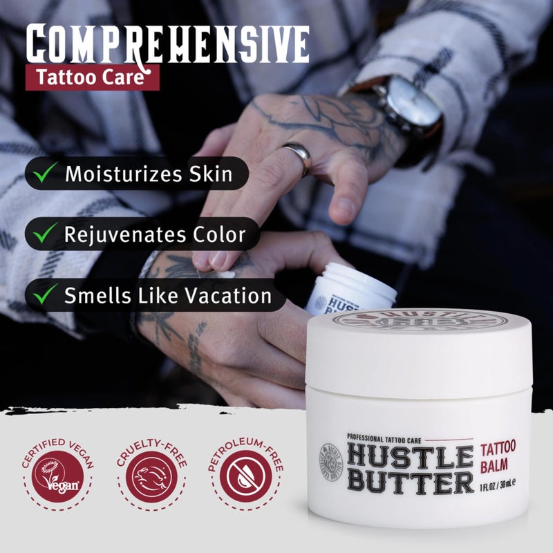 hustle butter deluxe Hustle Butter Tattoo Aftercare Kit - Tattoo Balm, Antibacterial Soap, and Aftercare Wrap - TSA-Friendly Balm & Soap - Easy Removal, Mess-Free Wrap - Image 4