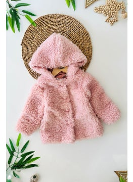 Miniğimin Cicileri My Little Ones (2-5 Years Old) Hooded Girl's Lamb Cardigan - Pink 
