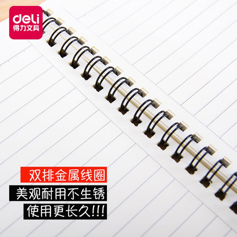 Deli Notebook College Students A5B5 Thickened Spiral Coil Stationery Korea Small Fresh Notepad - Image 4