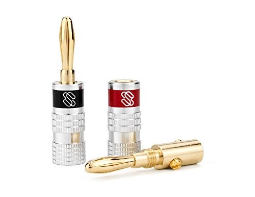 Sewell Silverback Banana Plugs, 24k Gold Dual Screw Lock Speaker Connector, 12 Pairs - Image 3