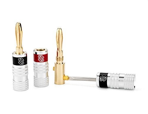 Sewell Silverback Banana Plugs, 24k Gold Dual Screw Lock Speaker Connector, 12 Pairs - Image 4