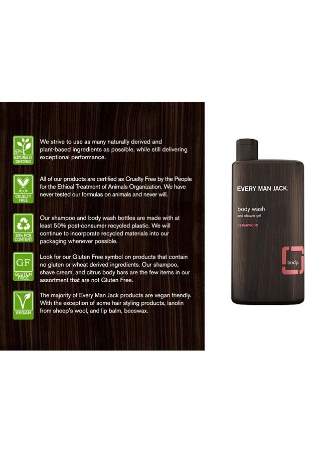Every Man Jack Body Wash and Shower Gel Cedarwood, 16.9 Ounce  - Image 3