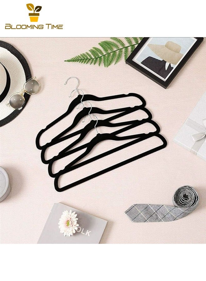 بلومنغ تايم 100 الشماعات عدم الانزلاق ، يتدفقون الشماعات ، منظم الملابس ، الشماعات عدم الانزلاق متعددة الوظائف ، الشماعات البلاستيكية المضادة للتجاعيد الكبار ، رفوف التجفيف الرطب والجاف ، تخزين الملابس ، الفاخرة الخفيفة ، أسود - Image 5