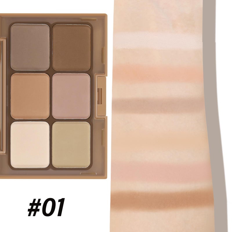 Boobeen 6 Colors Nude Eyeshadow Palette, Matte Shimmer Eyeshadow Makeup Palette for Neutral Smokey Bronze Eye Makeup - Image 5