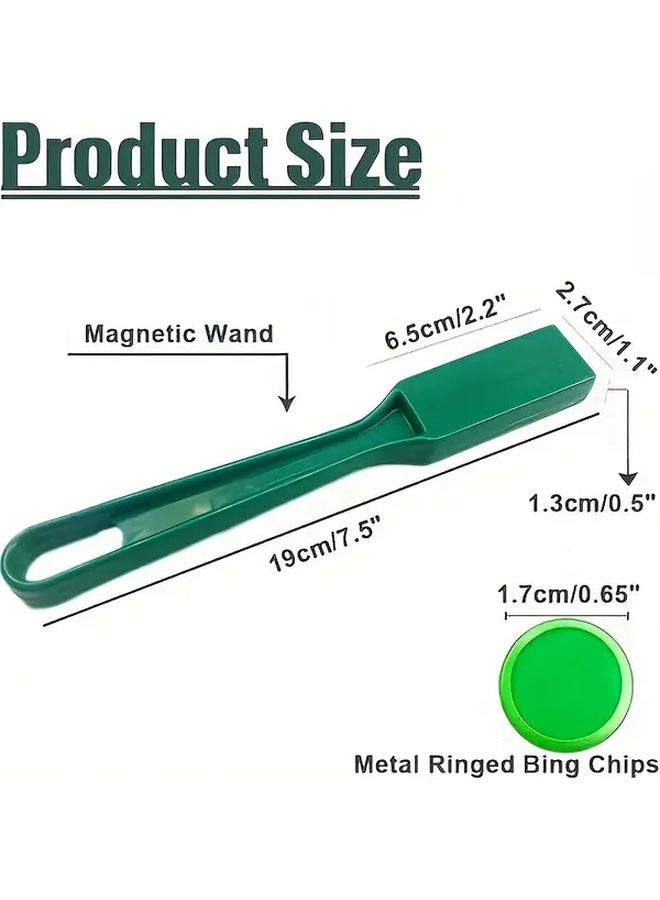 2 Bingo Game Wands With 100 Transparent Metal Discs Magnetic Wand Set Purple Rod Red Rod Plastic Counting Chips For Family Gatherings Tailgate Parties Lottery - Image 2