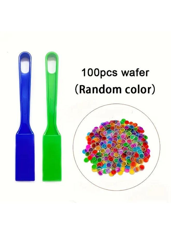 2 Bingo Game Wands With 100 Transparent Metal Discs Magnetic Wand Set Purple Rod Red Rod Plastic Counting Chips For Family Gatherings Tailgate Parties Lottery - Image 5
