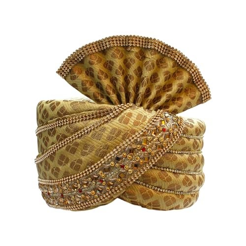 KRYPMAX Men's Ethnic Wedding Safa/Turban/Pagdi for Dulha Marriage/pagdi for Groom, Multicolor (Size: 22 to 22.5 Inch) - Image 1