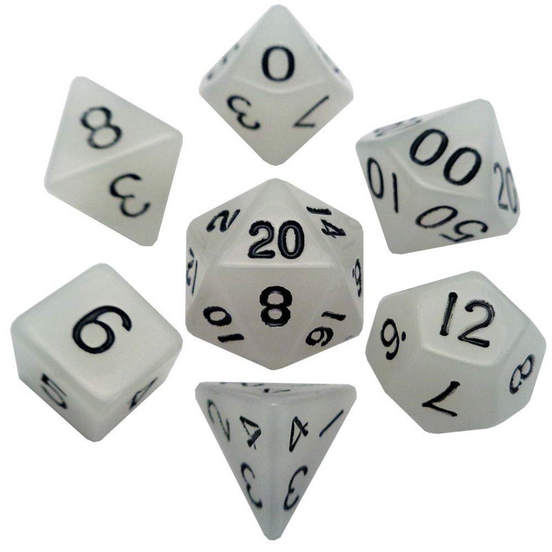 Metallic Dice Games مجموعة نرد بوليهدرا 16 مم شفاف يتوهج في الظلام - Image 3