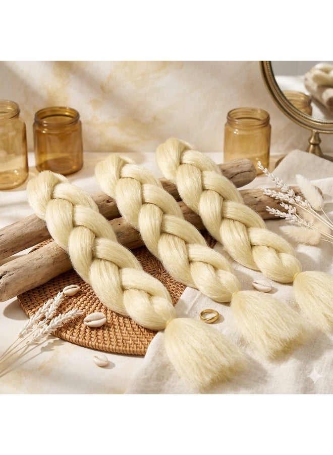 Ultra Light Platinum Blonde Kanekalon Braiding Hair Extensions for Box Braids & Afro Styles - 60cm - Professional Synthetic Hair - Image 4