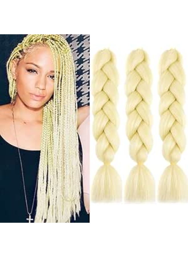 Ultra Light Platinum Blonde Kanekalon Braiding Hair Extensions for Box Braids & Afro Styles - 60cm - Professional Synthetic Hair - Image 2