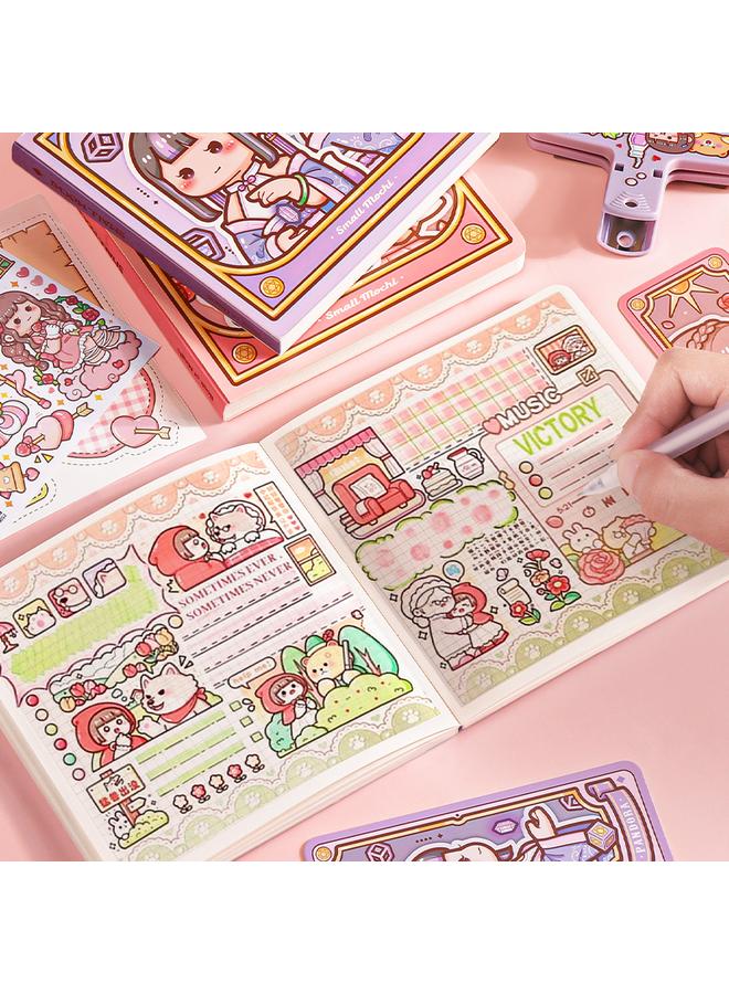 Bluejw DHZ Small Potato Hand Account Book New Square This Girl Children's Hand Account Book Sticker Tape All Suit Girls - Image 5