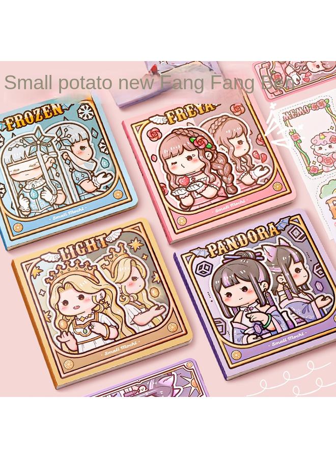 Bluejw DHZ Small Potato Hand Account Book New Square This Girl Children's Hand Account Book Sticker Tape All Suit Girls - Image 3