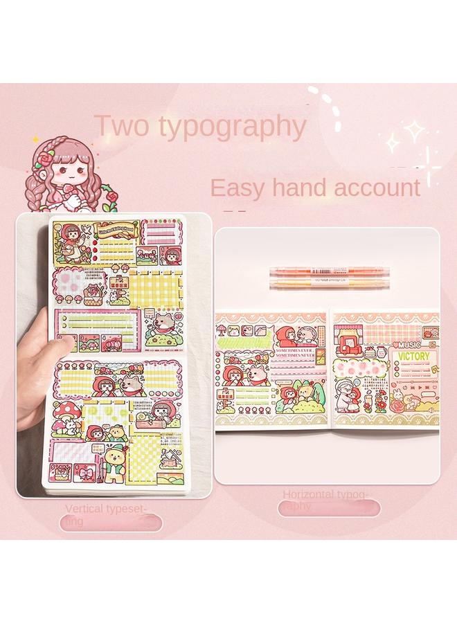 Bluejw DHZ Small Potato Hand Account Book New Square This Girl Children's Hand Account Book Sticker Tape All Suit Girls - Image 4