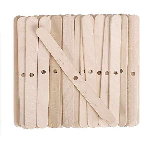 DINGPAI 100pcs Wooden Candle Wick Holders, Candle Wick Centering Devices for Candle Making, Candle Wick Bars, Wick Clips for Canld Centering Tool - Image 1