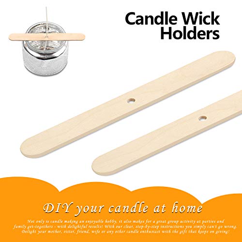 DINGPAI 100pcs Wooden Candle Wick Holders, Candle Wick Centering Devices for Candle Making, Candle Wick Bars, Wick Clips for Canld Centering Tool - Image 3
