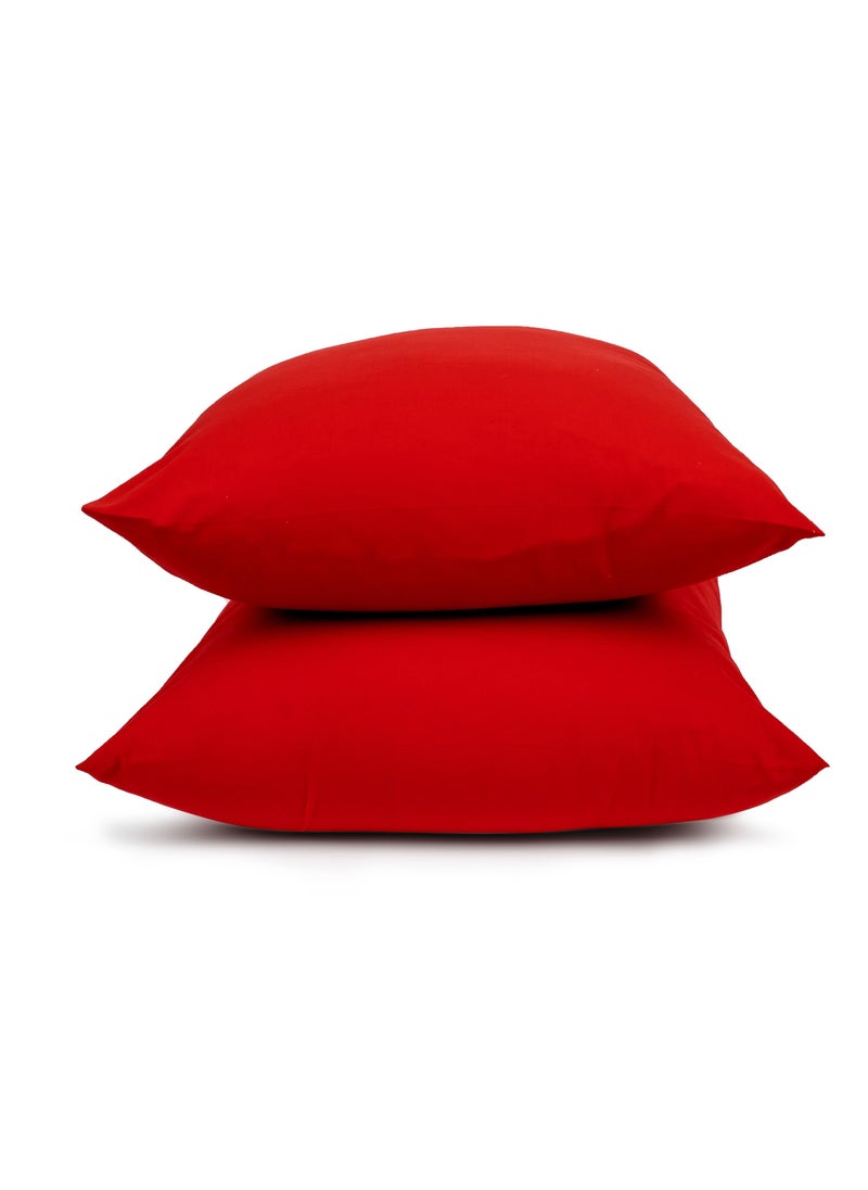Home of linens - Cotton Pillow Case set Red 50x70 - Image 1