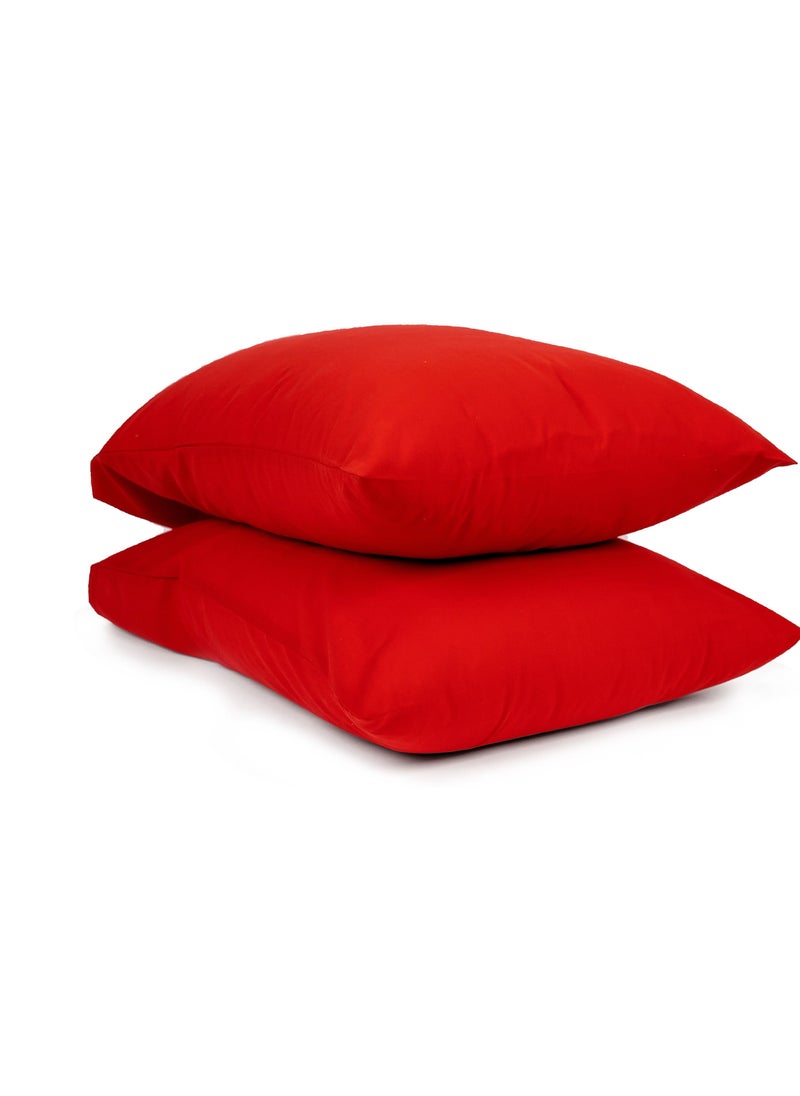 Home of linens - Cotton Pillow Case set Red 50x70 - Image 1