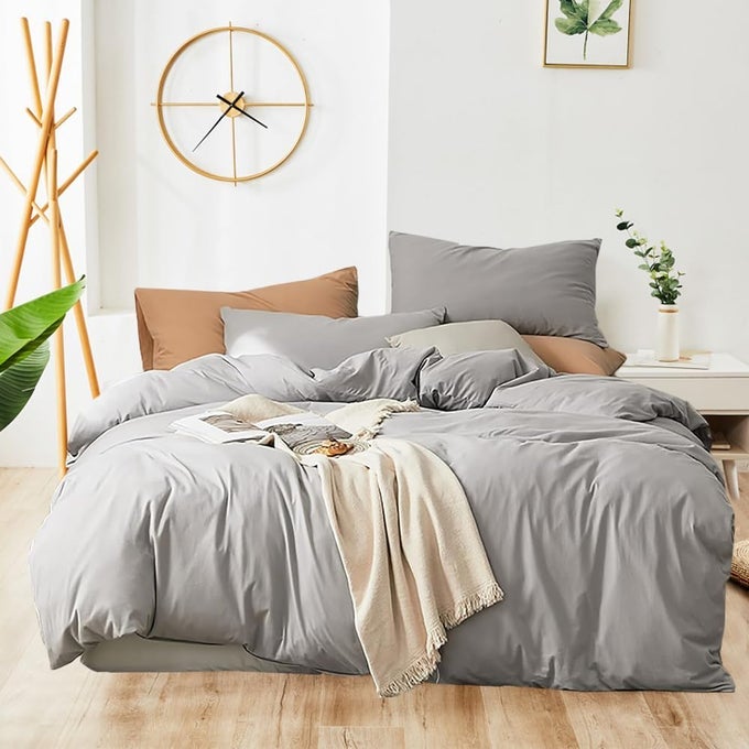 SILVER GREY COMFORTER SETS FULL WOMEN MEN LIGHT GRAY BEDDING COMFORTER SETS GIRLS BOYS ELEGANT GREY WARM BLANKETS ADULTS TEENS SOLID PALE COLOR QUILTS DURABLE SOFT PURE ALL GRAY BEDDING