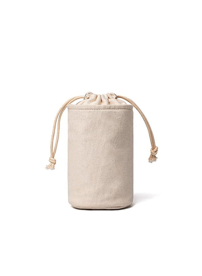 YONBEN Cosmetic Bag with Drawstring Closure, Canvas Multi-Functional Organizer for Makeup and Toiletries (XS, Beige) - Image 1
