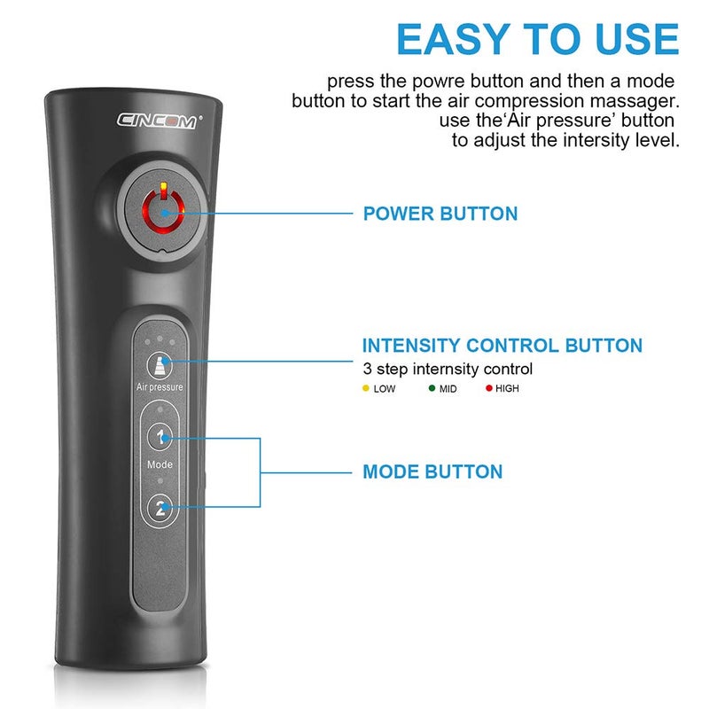 CINCOM Leg Massager for Circulation and Pain Relief, Air Compression Calf Massager with 2 Modes 3 Intensities Helpful for RLS Edema and Muscles Relaxation Gifts - FSA HSA Eligible - Image 5