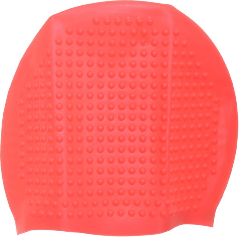 Silicone Swimming Training Head Cover With Small Scars Design To Prevent Slip - Red
