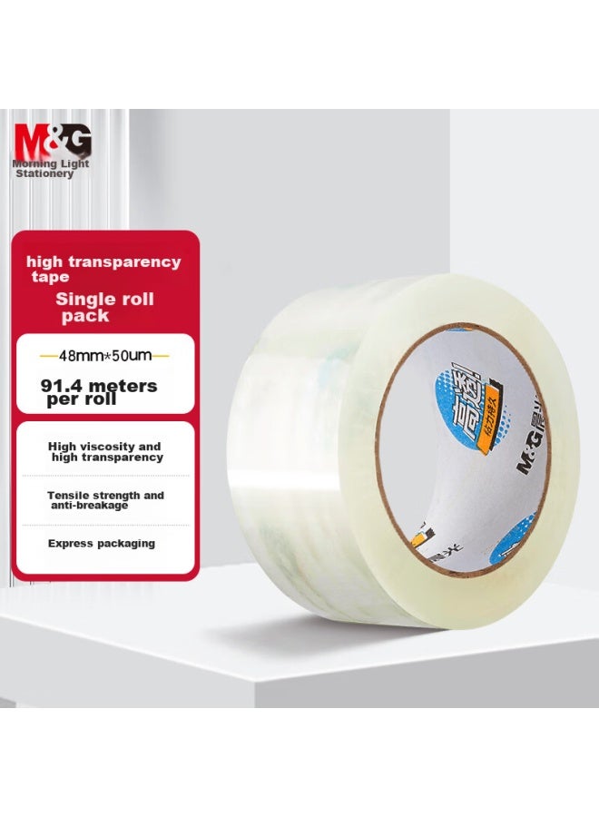 ام اند جي Chenguang (m&g) شريط تغليف شفاف عالي من القرطاسية، 48mm*100y*50um، لفة واحدة، توصيل سريع، تغليف مستودعات، لوازم مكتبية، Ajd957cy - Image 1