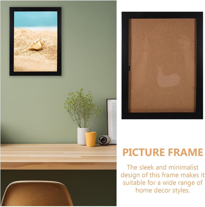 Wooden Photo Frame A4 Black Rounded Edge Picture Display Frame for Wall and Tabletop Home Décor Bedroom Photo Display - Image 3