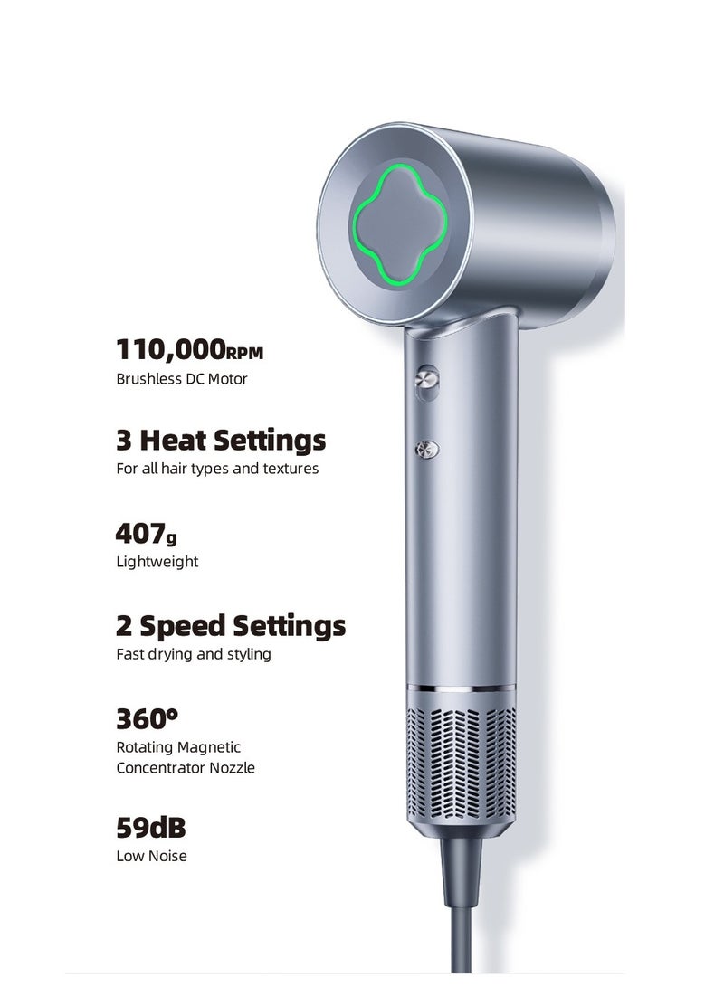 Five Home Hair Dryer 1600W Ionic High speed Hair Dryer, Professional Salon Hair Blow Dryer,  3 Heating/2 Speed/Cold Settings Blow Dryer - Image 1