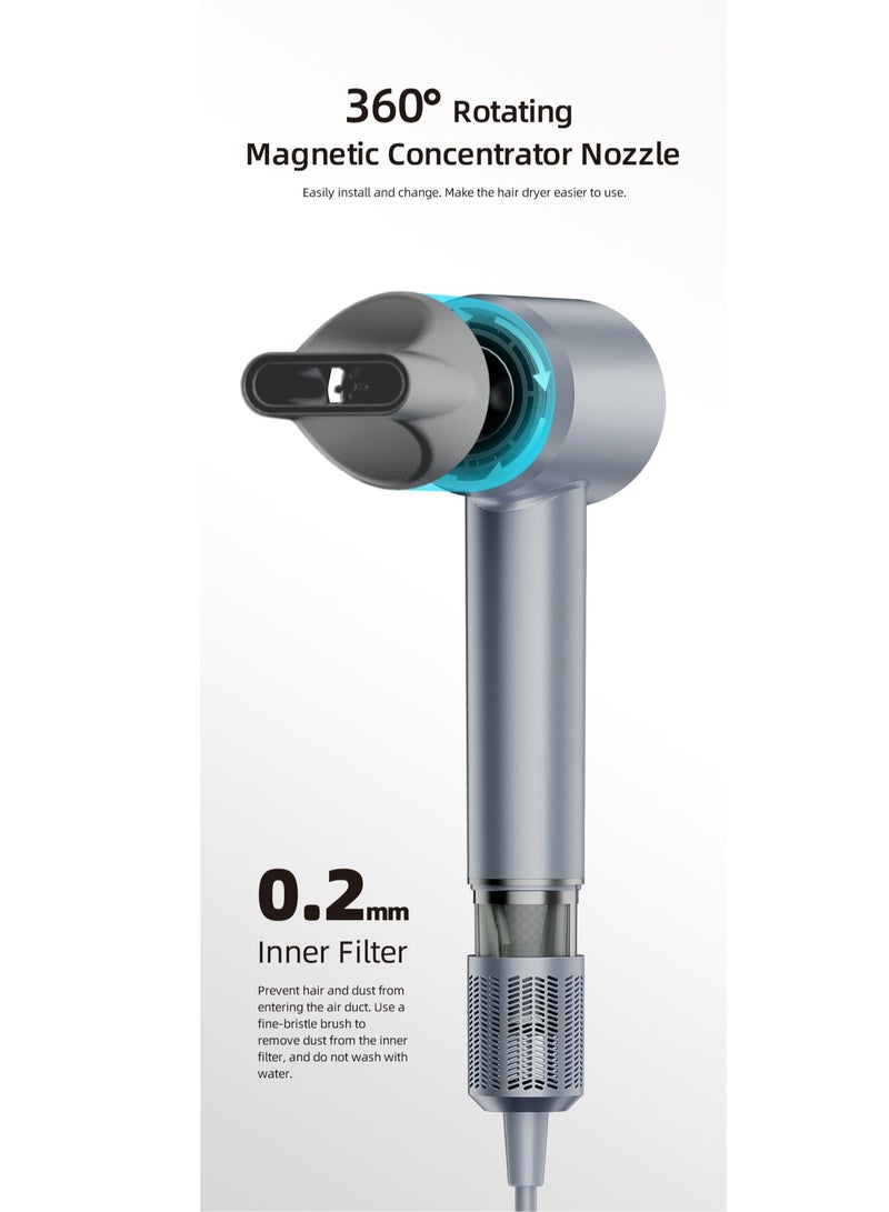 Five Home Hair Dryer 1600W Ionic High speed Hair Dryer, Professional Salon Hair Blow Dryer,  3 Heating/2 Speed/Cold Settings Blow Dryer - Image 5