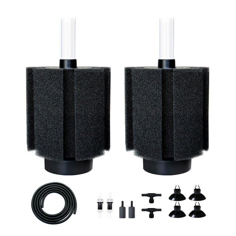 DVHEY 2 Pack 60-70 Gal Aquarium Sponge Filter with Air Stone and Ceramic Filter Media Quiet Fish Tank Bio Filter for Breeding Fry Shrimp Betta Fish Tank - Image 1