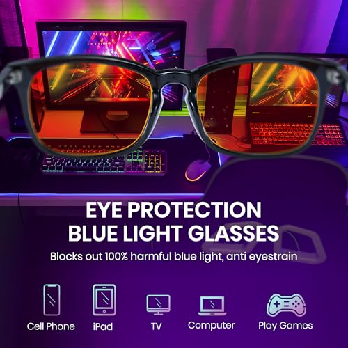 Cyxus Orange Blue Light Blocking Glasses for Men Women Gaming Glasses Redece Eye Strain Sleep Better 8082Z01 - Image 2