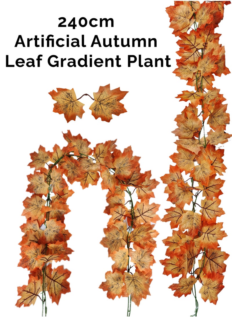 Toshionics 240CM Maple Leaf Garland Hanging Leaves Screening Ivy Vine Artificial Plants Autumn Foliage Decor For Home Garden Wedding Fireplace Balcony Party Festivals Backyard Wall Outdoor Decoration  - Image 1