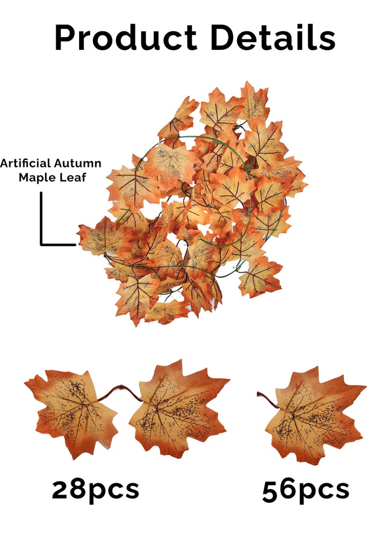 Toshionics 240CM Maple Leaf Garland Hanging Leaves Screening Ivy Vine Artificial Plants Autumn Foliage Decor For Home Garden Wedding Fireplace Balcony Party Festivals Backyard Wall Outdoor Decoration  - Image 2