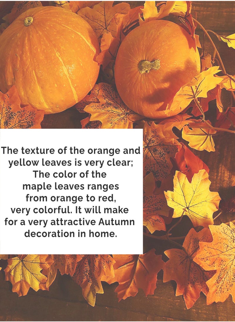 Toshionics 240CM Maple Leaf Garland Hanging Leaves Screening Ivy Vine Artificial Plants Autumn Foliage Decor For Home Garden Wedding Fireplace Balcony Party Festivals Backyard Wall Outdoor Decoration  - Image 5