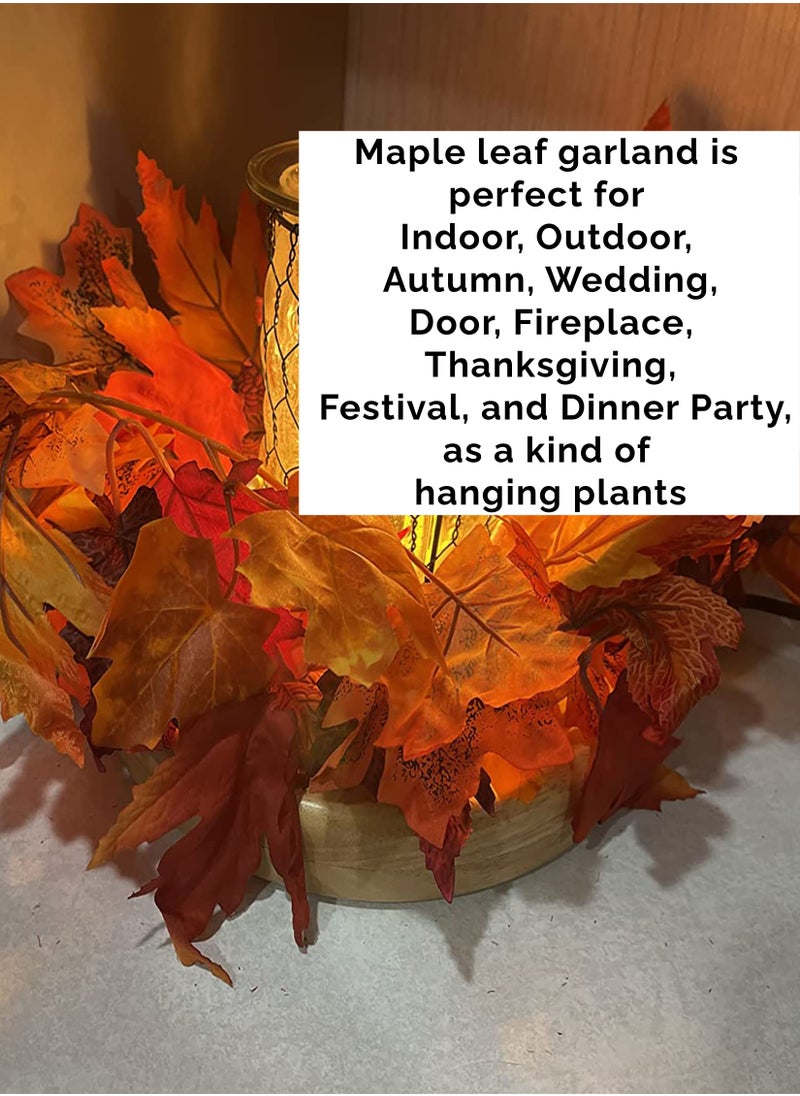 Toshionics 240CM Maple Leaf Garland Hanging Leaves Screening Ivy Vine Artificial Plants Autumn Foliage Decor For Home Garden Wedding Fireplace Balcony Party Festivals Backyard Wall Outdoor Decoration  - Image 4