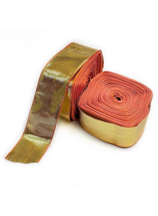 EmbroideryMaterial Golden Laces and Borders Material, Gota Patti Lace for Saree Border, Blouse, Dresses, Saree, Dupatta, Kurti, Lehenga, Suits & DIY Cloth Embellishment (3.1 CM Wide, 50 Meters) - Image 1