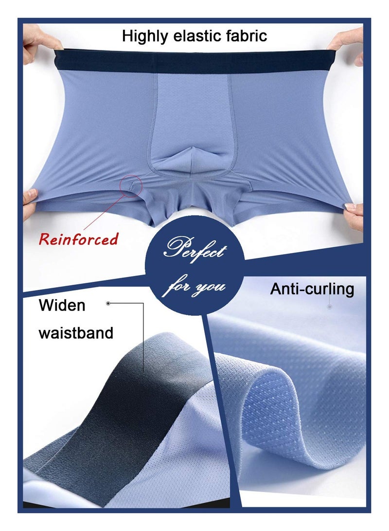 SYOSI 3 Pack Men's Boxer Briefs Mens Boxer Shorts Ice Silk Mesh Sports Underwear Trunks Super Soft Breathable Thin Underpants Anti Chafing Boxers Briefs XL - Image 3